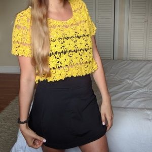 Yellow Crochet Crop Top